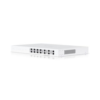Ubiquiti 8 port, 10 Gbps uplink/downlink, 2,000 subscribers, 512 MB DDR3, 64 MB NOR + 512 MB NAND, SGCC steel, white
