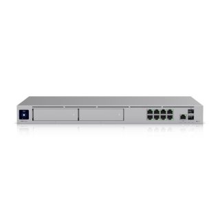 Ubiquiti 10 Gbps SFP+ LAN / WAN, 8x GbE RJ45 LAN, 2.5 GbE RJ45 WAN, 2x 3.5" NVR HDD bays, 128 GB SSD, 1.3" screen, Aluminium CNC, SGCC steel, EU