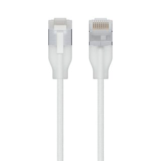 Ubiquiti Premium, Cat 6A, RJ45/RJ45, 10 GbE, PoE++, translucent/white, braided, 0.15 m